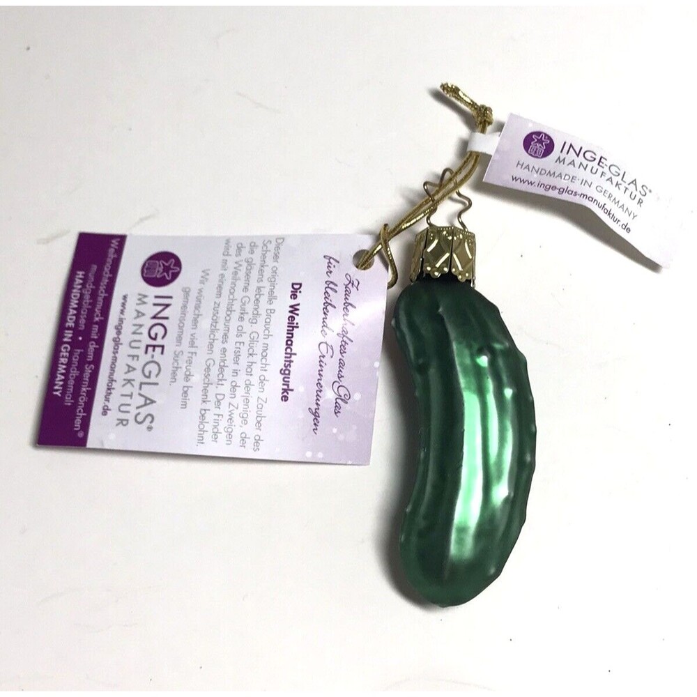 Inge Glas Gurke Legend Of Pickle Glass Gift Giving Game 10620S001 New w/ Tags